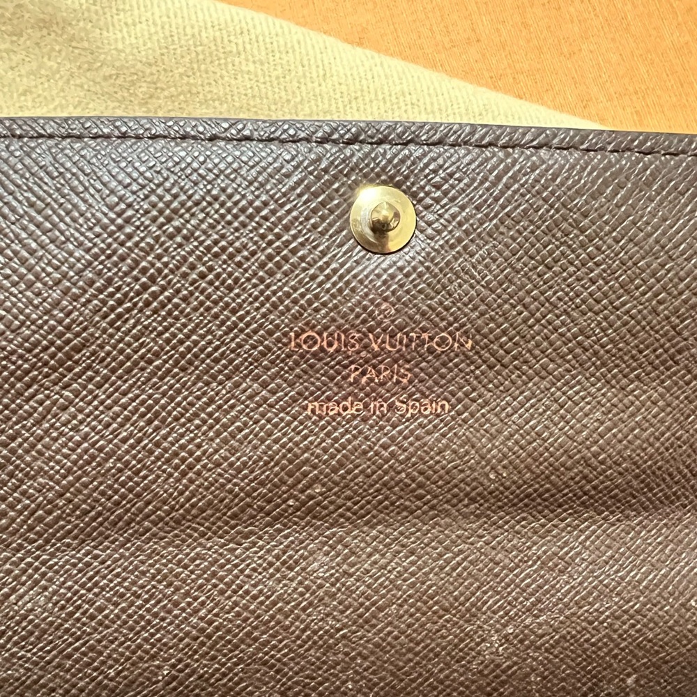 Louis Vuitton Damier Ebene porte feuille sarah long bifold wallet